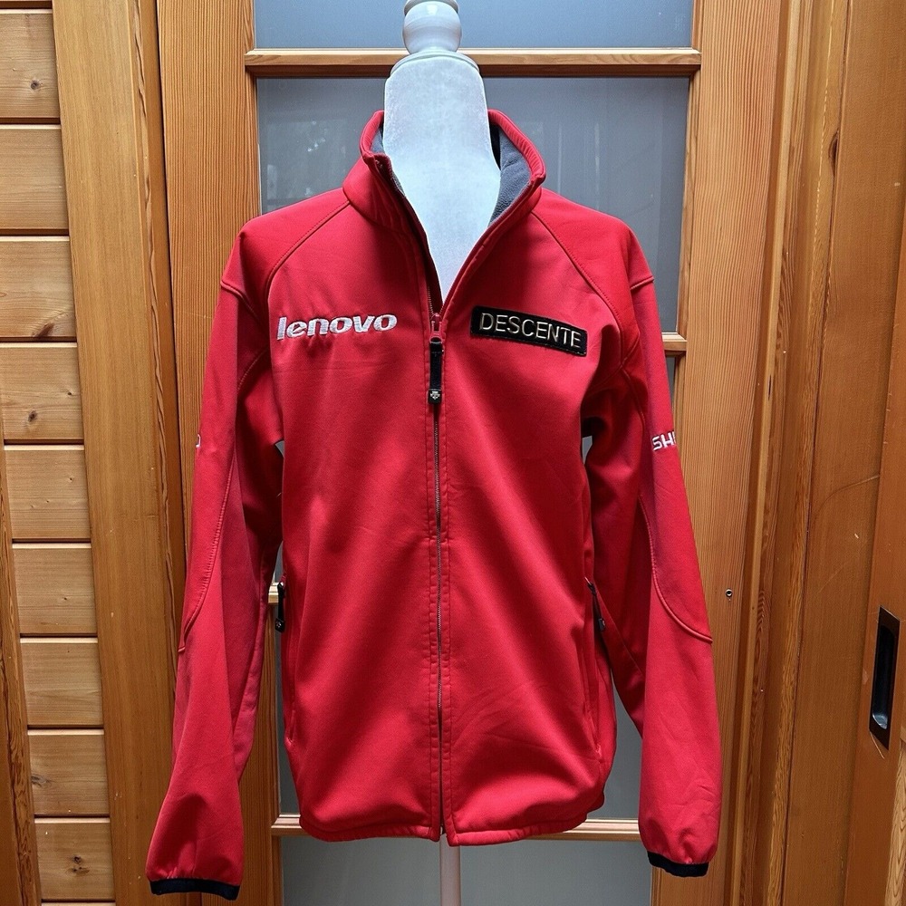 Descente Men's Small Red Cycling Racing Jacket Tour De France Lenovo Shimano